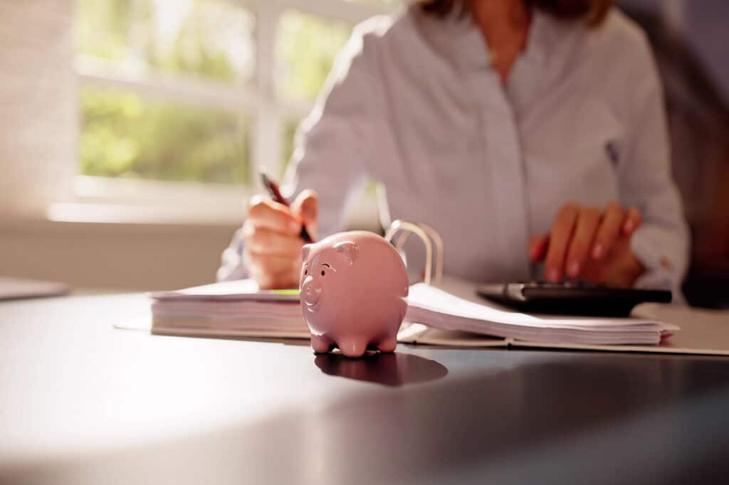 Financial Money Advice. Saving In 401K. Piggybank Deposit