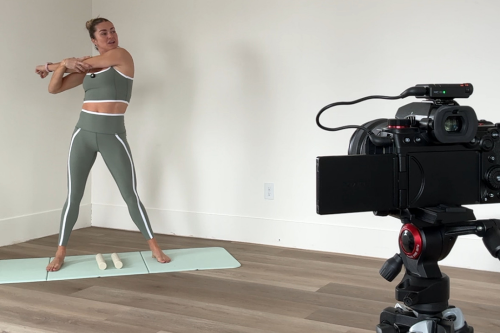 Lindsay Arnold in front of a camera.